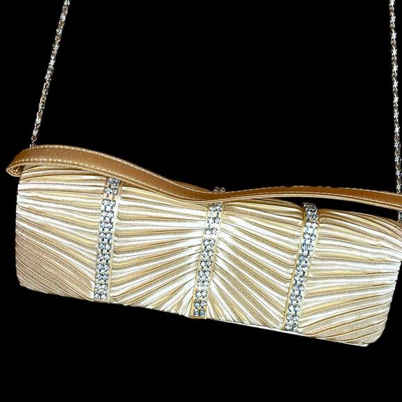 Daniel Ames Gold and Crystal Evening Bag with Detachable Shoulder Chain & Strap - Picture 1 of 5